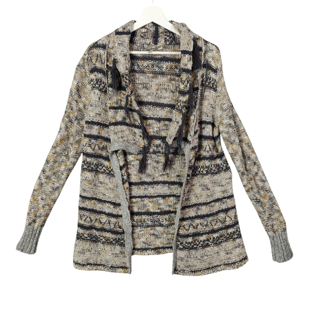 BKE Gimmicks Alpaca Wool Knit‎ Open Cardigan Sweater Aztec Boho Womens Medium